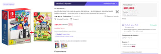 Nintendo Switch OLED + Videojuego Super Mario+ Suscripción 12 meses Online por 284€