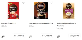 3x Nescafe oploskoffie voor €5,99 bij Spar