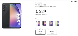 Samsung Galaxy A54 - 128 GB Black voor €329 bij Dustinhome