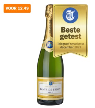 Diane de Frion Champagne brut 0,75 l voor €12,49 bij de AH