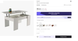 Mesa elevable de centro Gala por 24.34€