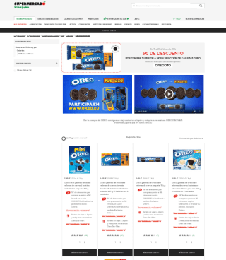 6 paquetes de Oreo por 6,30€ 3€ de descuento por cada 9€ de compra