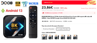Smart TV Box Android 13 Varios modelos por 23,86€