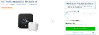 Tado Slimme Thermostaat X met Bridge X Starterskit voor €149 bij Coolblue
