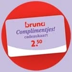 Gratis Bruna Complimentjes Cadeaukaart €2.50 bij het versturen van een PostNL-pakket