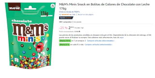 4 Bolsas de Grageas de chocolate mini M&M'S, bolsa 176 g por 5.97€