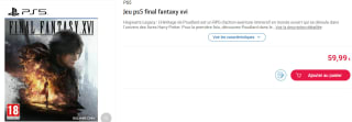 Jeu PS5 Final Fantasy XVI à 59,99€