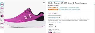 Zapatillas Under Armour Grade School Surge 4 rosa fucsia por 29,99€