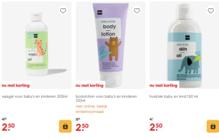 Babyverzorging voor €2,50 bij Hema