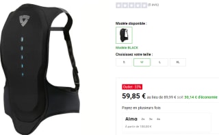 Dorsale de moto Rev'It SlingShot à 59,85€