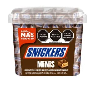 Chocolates Snickers Minis 63 pzas de 9 g c/u por $152