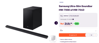 SAMSUNG HW-S700D Ultra Slim Soundbar (2024) voor €219,95 bij Ibood