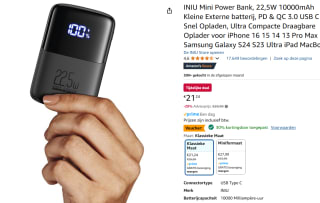 INIU Mini Power Bank 10000 mAh voor €9,87 bij Amazon