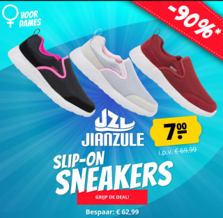Jianzule Slip On Dames Sneakers voor €7 bij Sport Korting