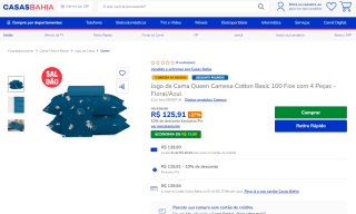 Jogo de Cama Queen Camesa Cotton - R$ 125,91