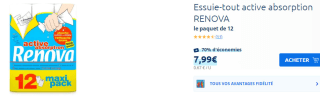 Essuie-Tout Renova Active Absorption à 7,99€