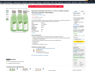 Pack de 3 geles de baño hipoalergénicos Mussvital 750mll/bote por 7,59€