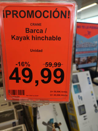 Promoción de barca Kayak hinchable Crane por 49,99€