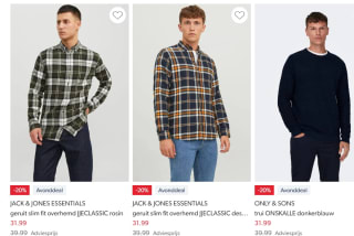 20% korting op geselecteerde heren items bij Wehkamp