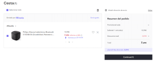 Altavoz Inalámbrico Bluetooth Philips S1505B/00 con Resistencia al Agua IPX7 por 7.39€