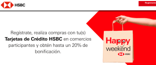 Hasta 20% bonificación comprando con tarjetas de credito de HSBC