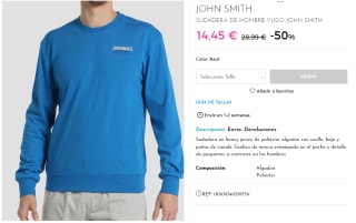Sudadera de hombre Yugo John Smith por 14.45€