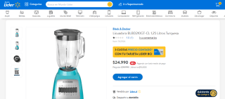 Licuadora BLBD210GT-CL 1.25 Litros Turquesa por $23.990