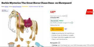 Barbie Mysteries Dans- en showpaard met accessoires voor €13,99 bij Bol