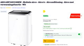 AEG ChillFlex Pro AXP34U338HW airco voor €499 bij Bol.com