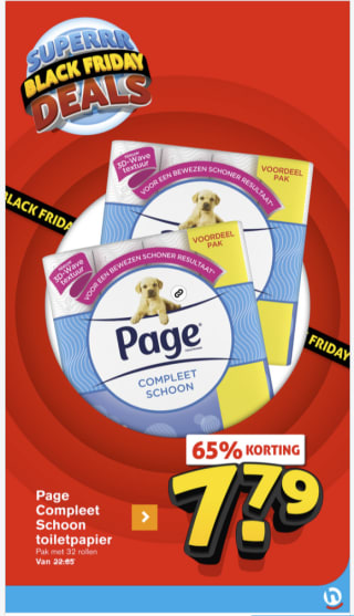 Page compleet schoon toiletpapier 32 rollen voor 7,79 euro