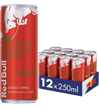 Red Bull Bebida Energética, Sandía, 12 Latas de 250Mililitros, 3000 Mililitros por 11,40€.