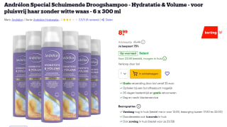 Andrélon Droogshampoo Schuimend Hydratatie & Volume – 6 X 300 Ml – Voordeelverpakking voor €8,88 bij Bol