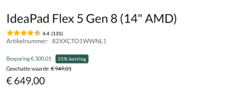 Lenovo IdeaPad Flex 5 Gen 8 (14" AMD) voor €649