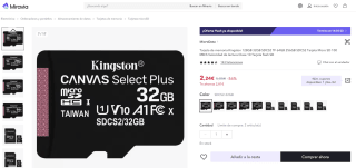 ofertas Tarjeta de micro sd memoria Kingston desde 2,24€