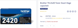 Brother TN-2420 toner zwart voor €67,50 bij Inktselect