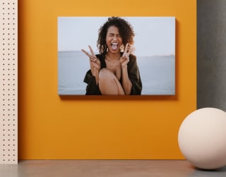 Square 20 x 20cm personalised canvas lite print for £4.99 at Photobox
