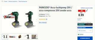 PARKSIDE® Accu-luchtpomp 20V voor €8,99 in de Lidl webshop