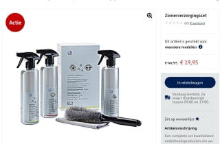 Zomerverzorgingsset voor de Volkswagen voor €19,99
