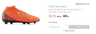 Botas de Futbol de Hombre New Balance Tekela v4 Magique AG por 32€
