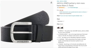JACK & JONES riem JACHARRY zwart voor €5,39 bij Amazon NL