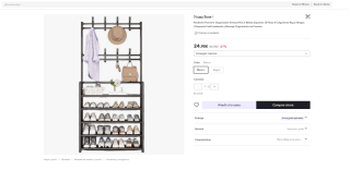 Recibidor perchero Nyana Store para 20 Pares 8 Colgadores por solo 19,99€