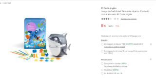 Juego de habilidad pesca de objetos ¡Cuidado con el escualo! por solo 5€