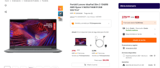 Portátil Lenovo IdeaPad Slim 3 15ABR8 AMD Ryzen 5 5625U/16GB/512GB SSD/15.6" por 369,99€