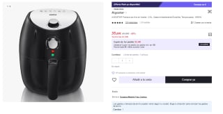 AIGOSTAR Freidora de Aire sin Aceite 3.5L, Cesta Antiadherente Extraíble por 35.69€ (cuenta nueva por 23.69€)