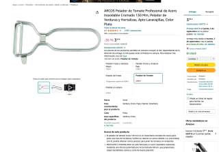 Pelador ARCOS de Tomate Profesional Cromado 130mm por solo 3,99€