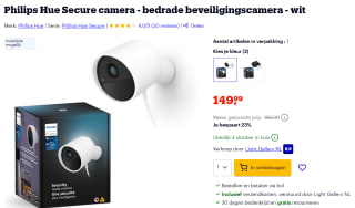 Philips Hue Secure Camera voor €149,99 bij Bol