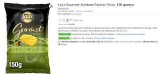 4 Bolsas de LAY'S Patatas fritas sabor aceituna corte ondulado bolsa 150 g por 6.54€