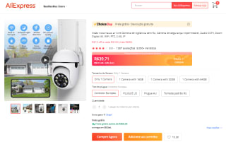 Câmera de Segurança, modelo com Visão Noturna e Impermeável - R$ 39,71