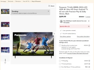 Keep John Lewis' Panasonic Smart TV as low as £599