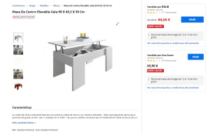 mesa escritorio elevable midelo Gala colo blanco por 44,99€